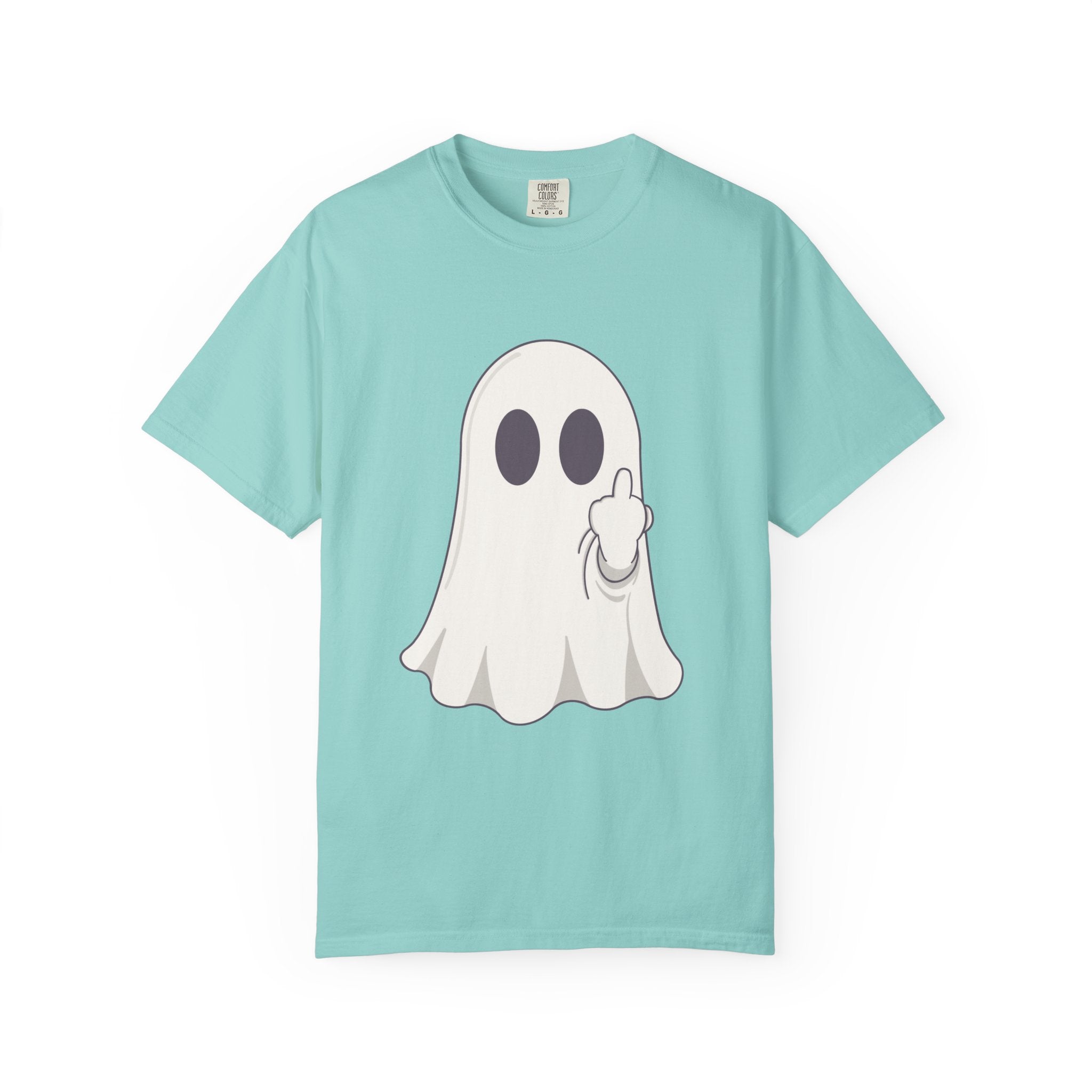 Middle Finger Ghost T-shirt | Cute Cartoon Spooky Halloween Tee