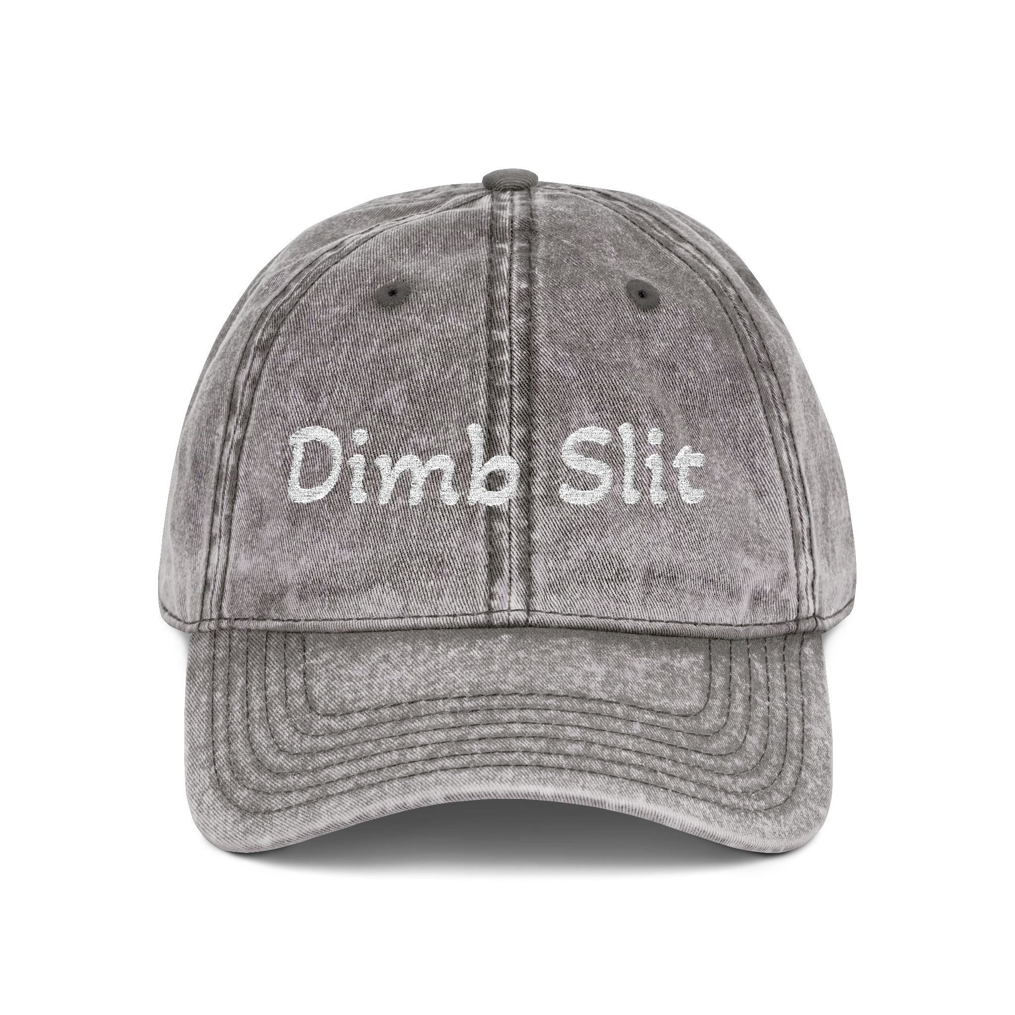 Dimb Slit red embroidered cap | vintage washed baseball hat