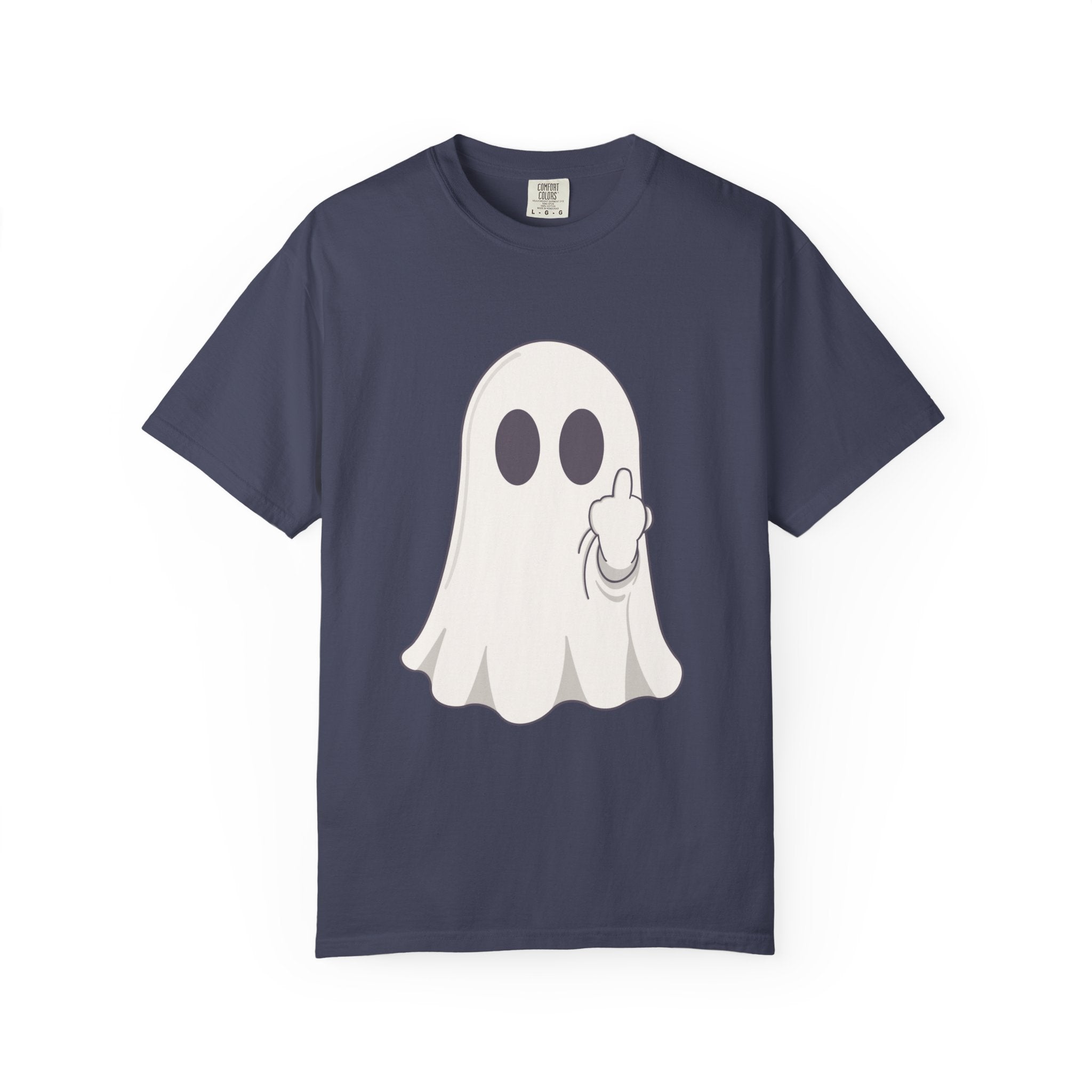 Middle Finger Ghost T-shirt | Cute Cartoon Spooky Halloween Tee