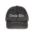 Dimb Slit red embroidered cap | vintage washed baseball hat