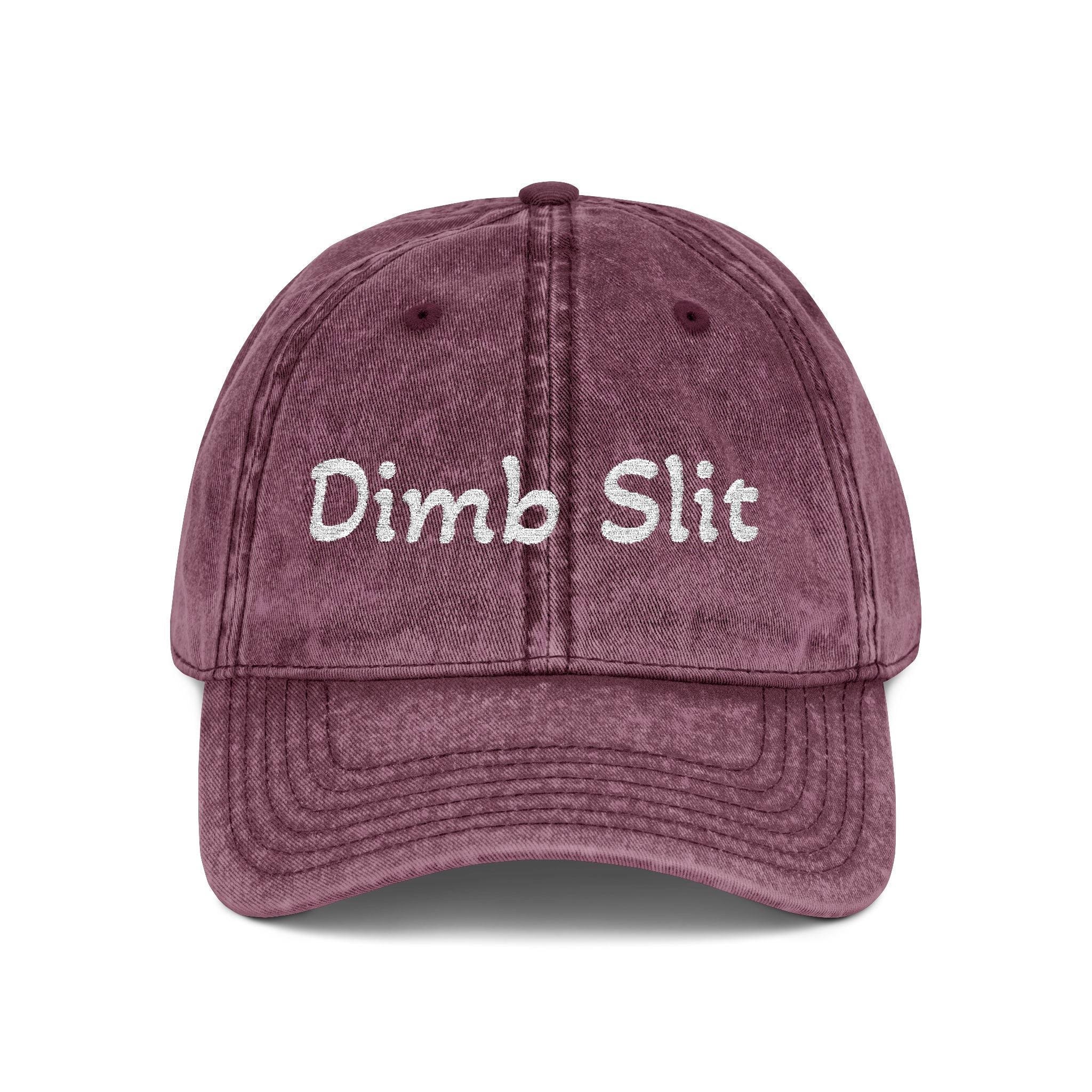 Dimb Slit red embroidered cap | vintage washed baseball hat