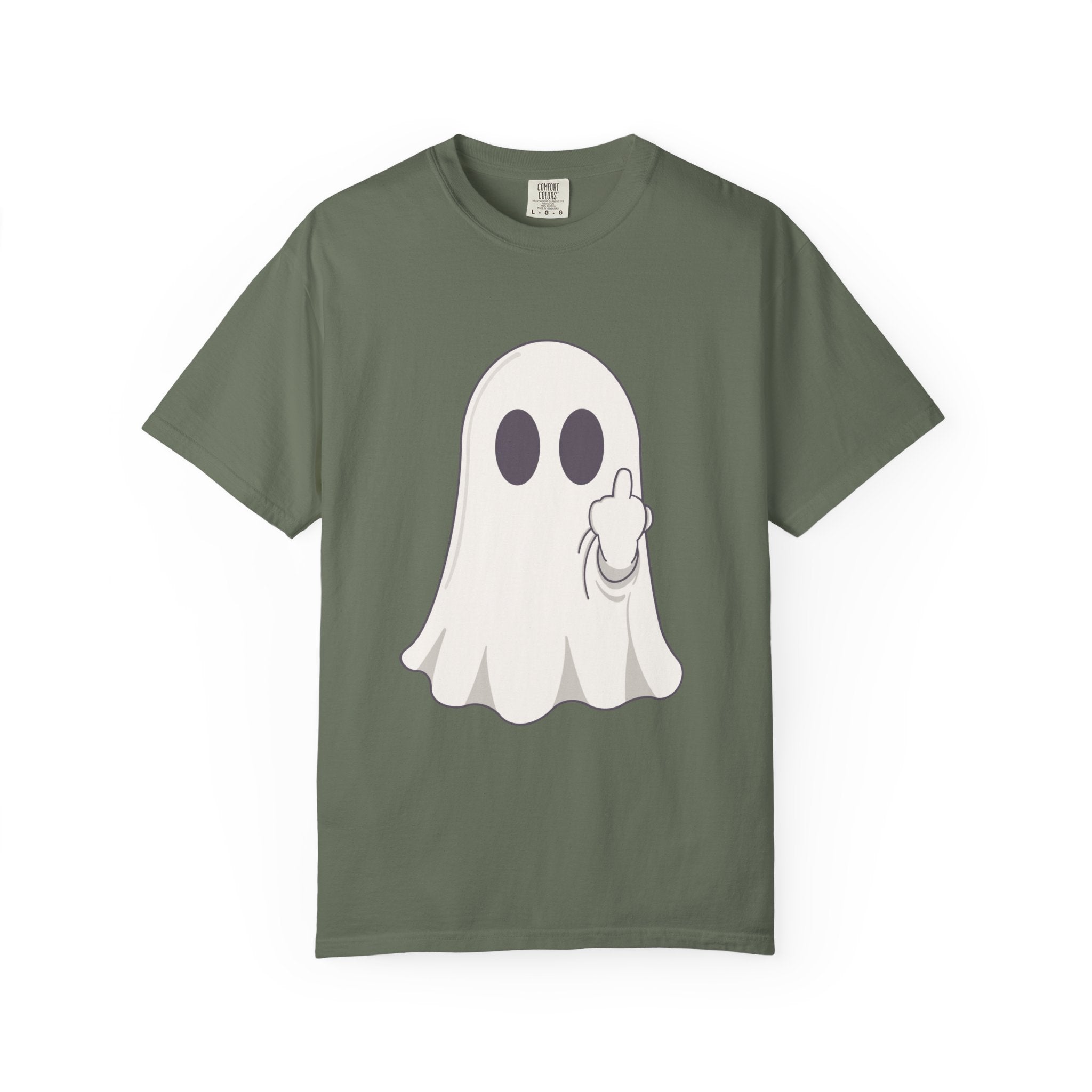 Middle Finger Ghost T-shirt | Cute Cartoon Spooky Halloween Tee