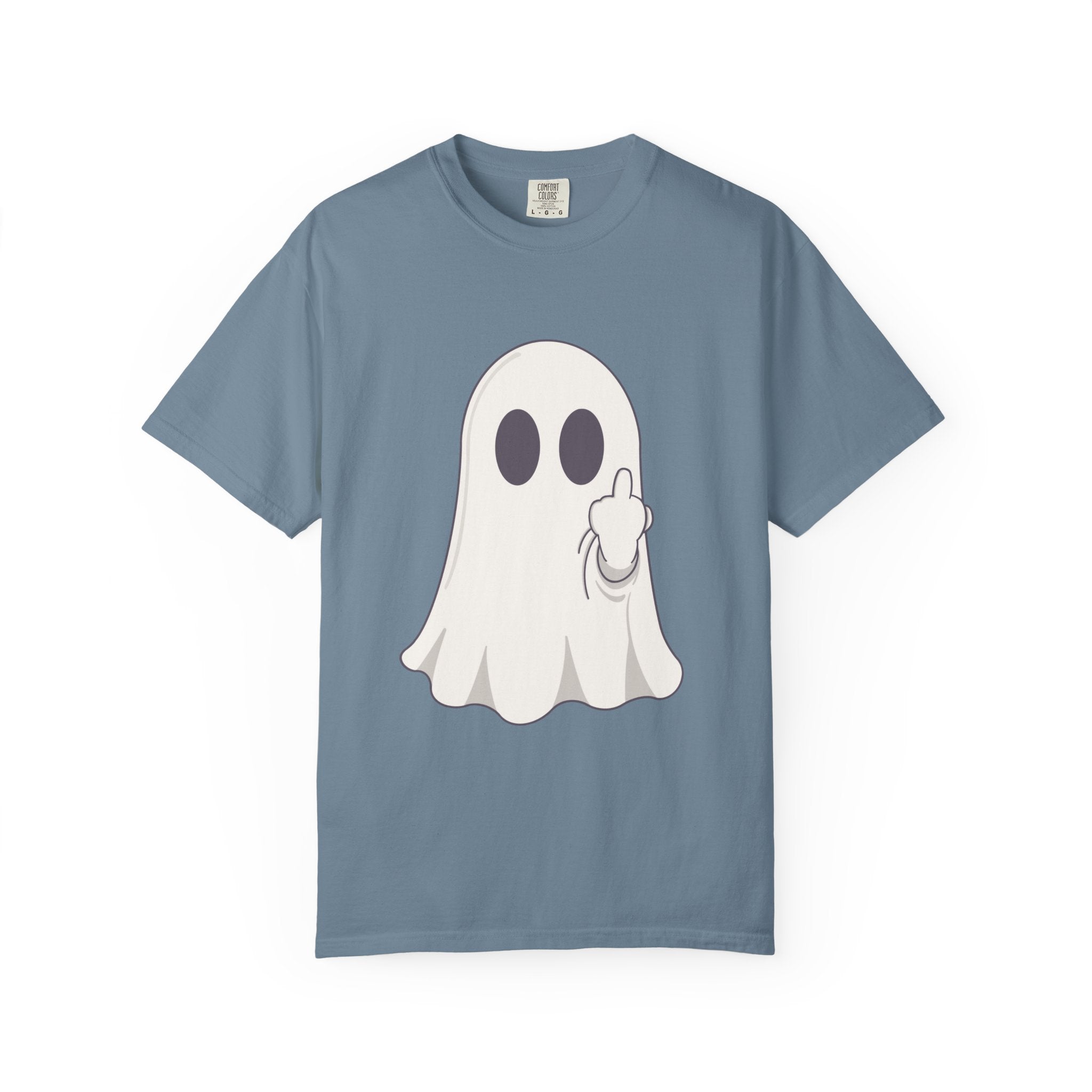 Middle Finger Ghost T-shirt | Cute Cartoon Spooky Halloween Tee