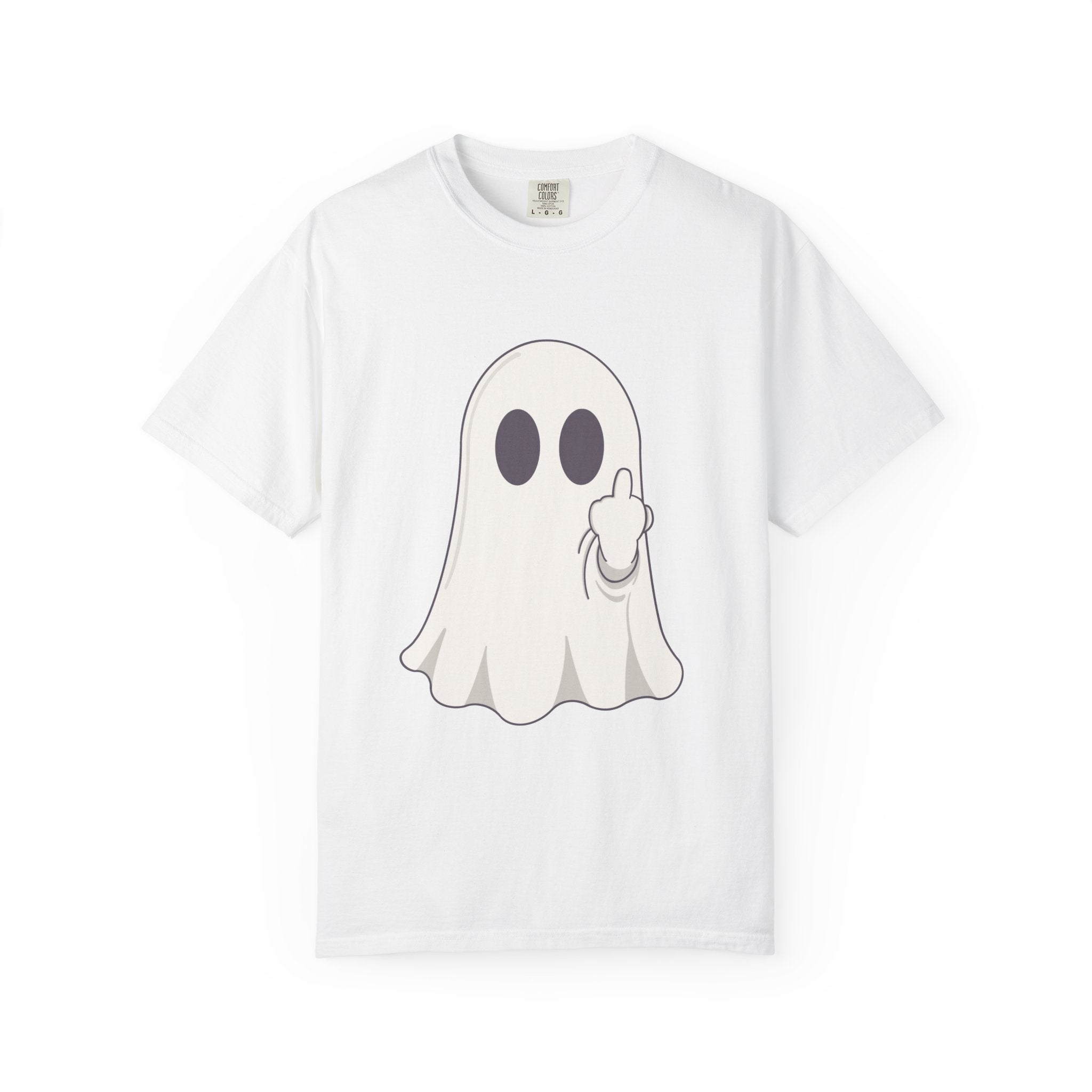 Middle Finger Ghost T-shirt | Cute Cartoon Spooky Halloween Tee
