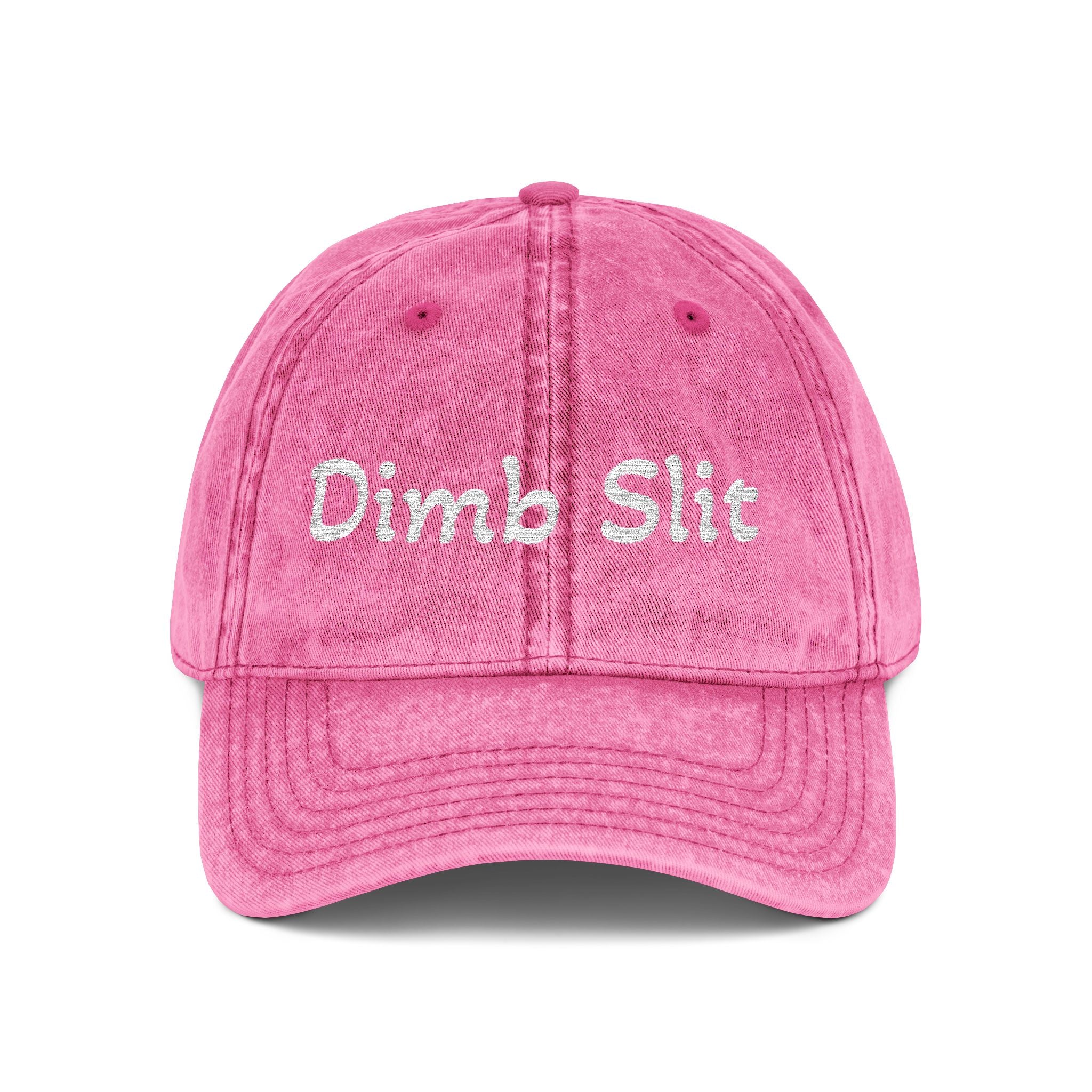 Dimb Slit red embroidered cap | vintage washed baseball hat